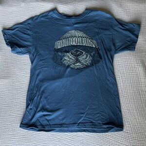 The Monterey Bay California Aquarium Otter T-Shirt The Duck Co Brand Blue Small